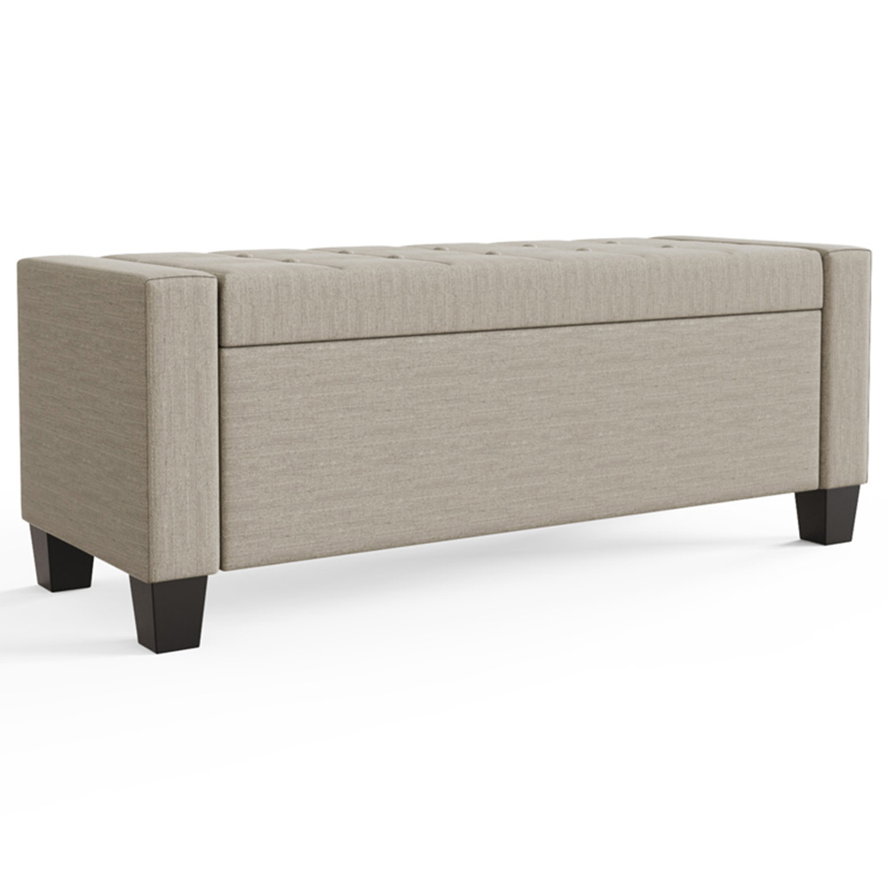 GFW Verona Natural Fabric Ottoman Storage Bench Image 2