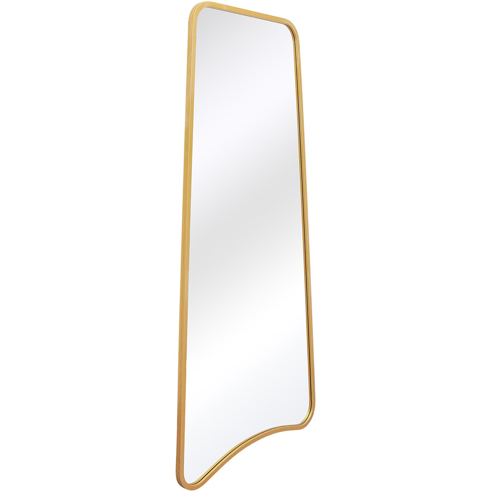 MirrorOutlet The Coartans Gold Metal Trapezoid Outdoor Garden Wall Mirror 180 x 85cm Image 3