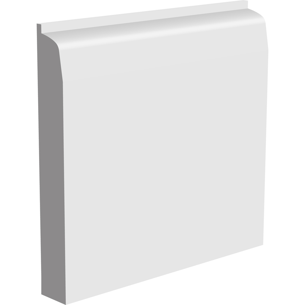 National Skirting White Chamfered Bullnose II Primed Skirting Board 18mm 220 x 3040mm Image 1