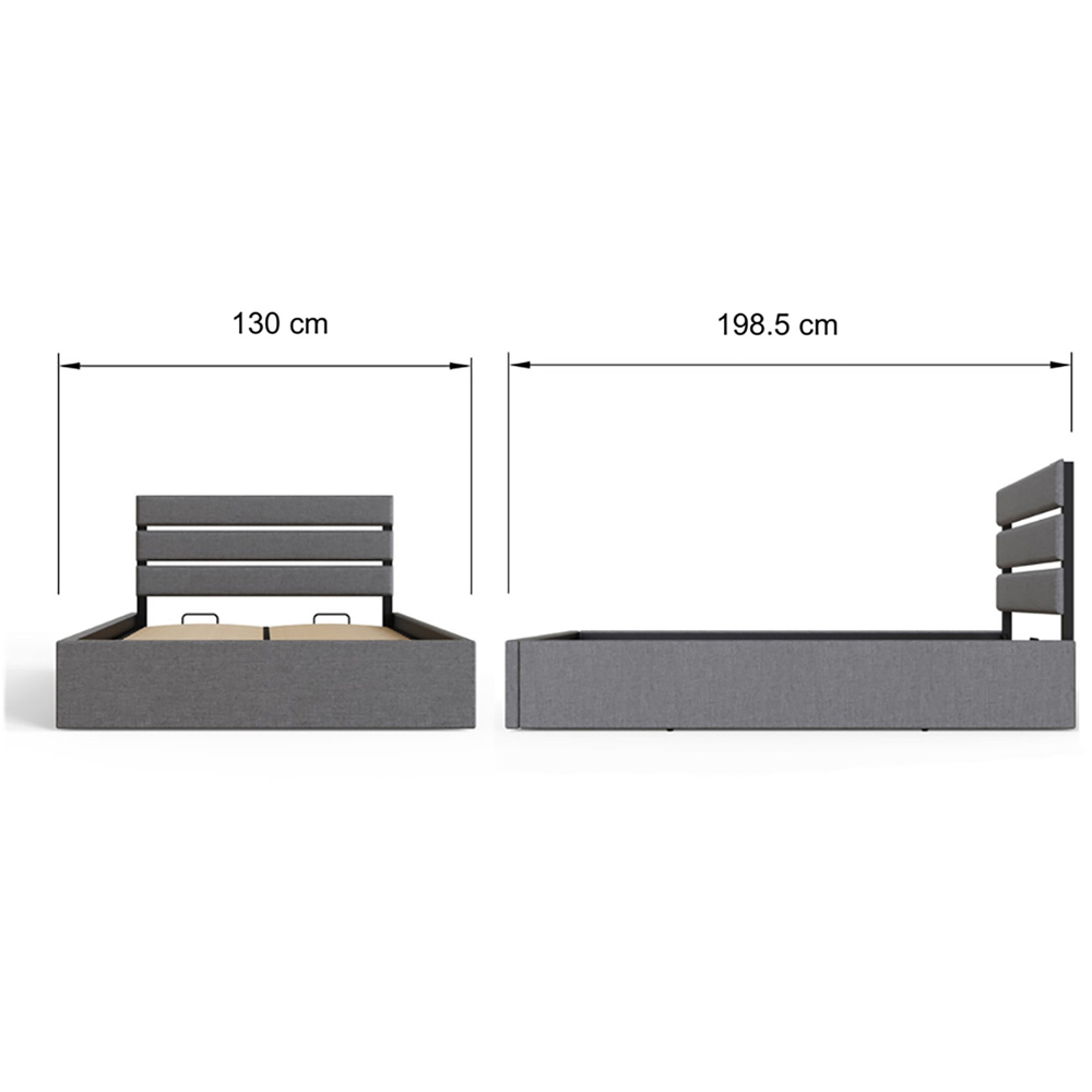 GFW Hudson Small Double Grey End Lift Ottoman Bed Image 9