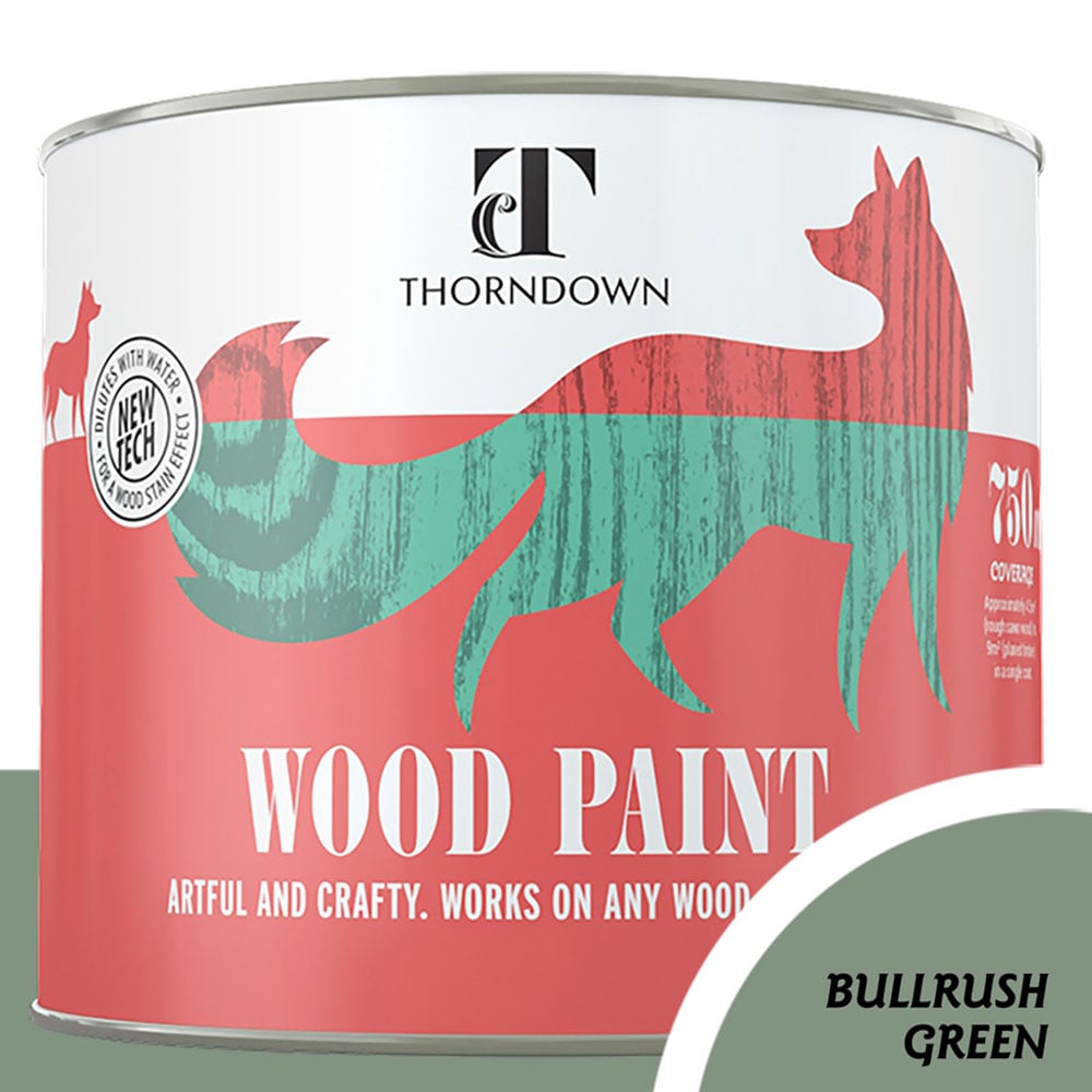 Thorndown Bullrush Green Satin Wood Paint 750ml Image 4