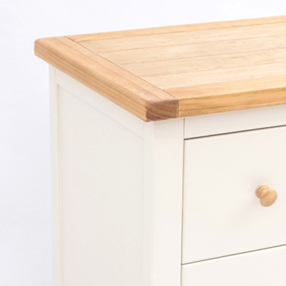 Cabinet Bits Trevi 4 Drawer Off White Wood Knob Chest of Drawers Image 6