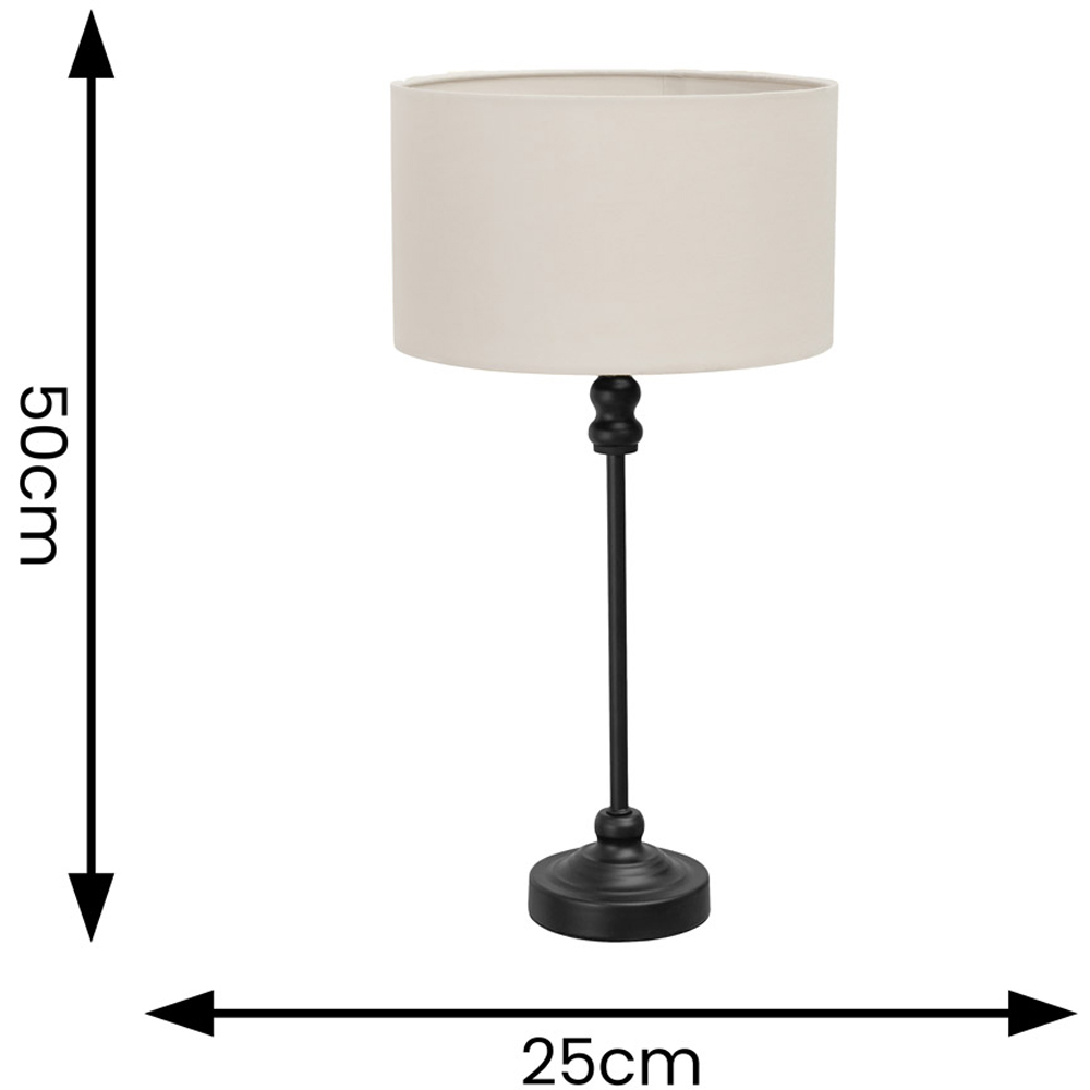 ValueLights Maggie White and Black Drum Shade Candlestick LED Table Lamp Image 6