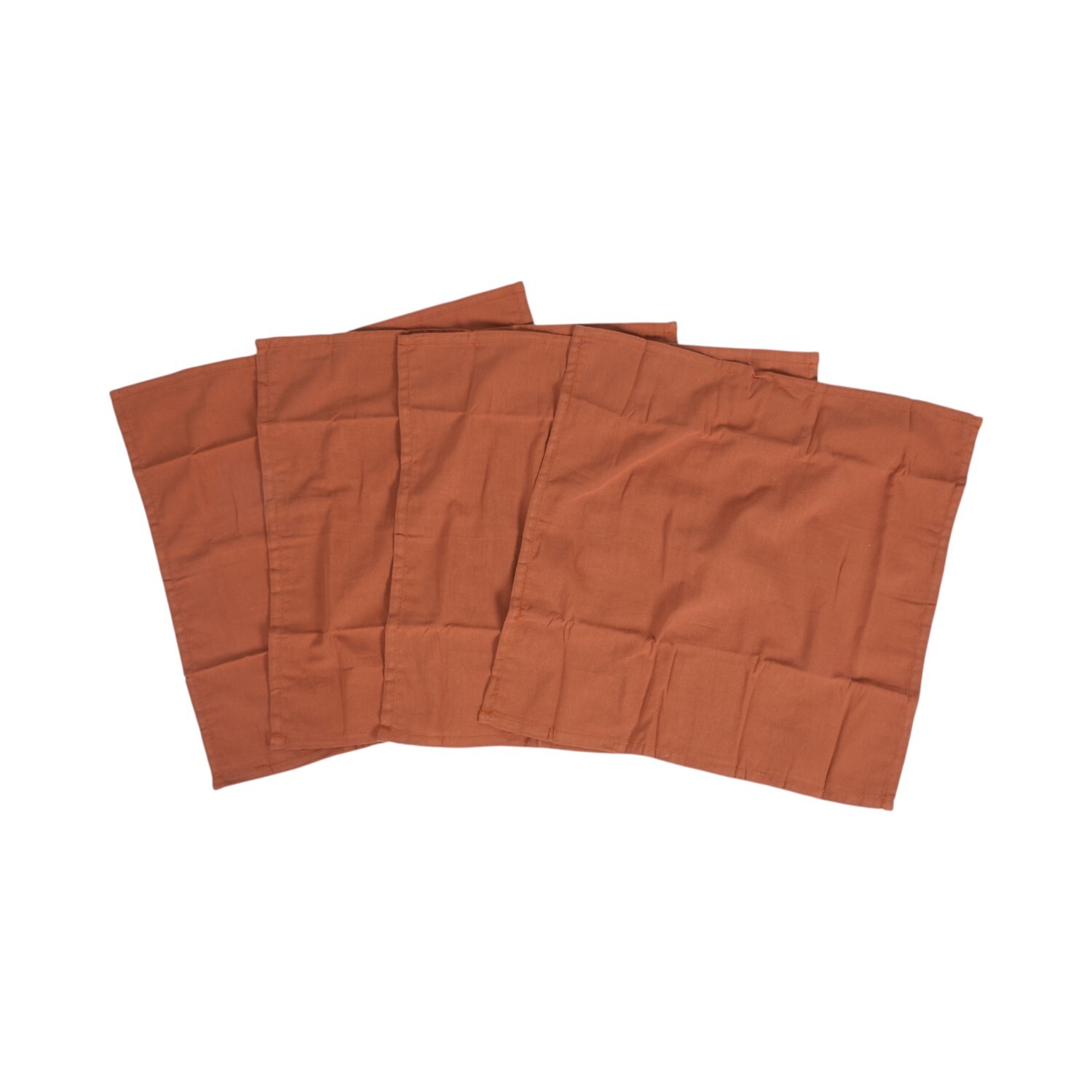 Pack of 4 Washed Cotton Napkins Rust Image 3