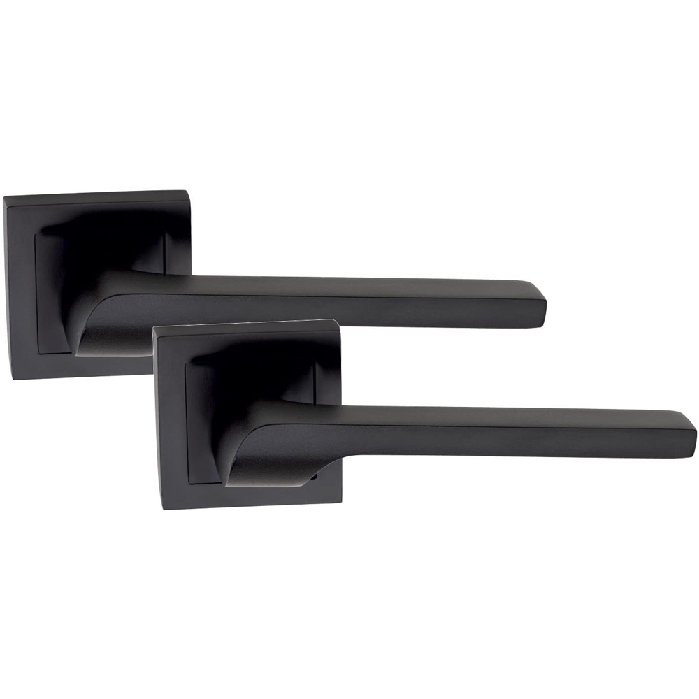 Golden Grace Matt Black Sigma Door Handle Set 64mm 6 Pack Image 3