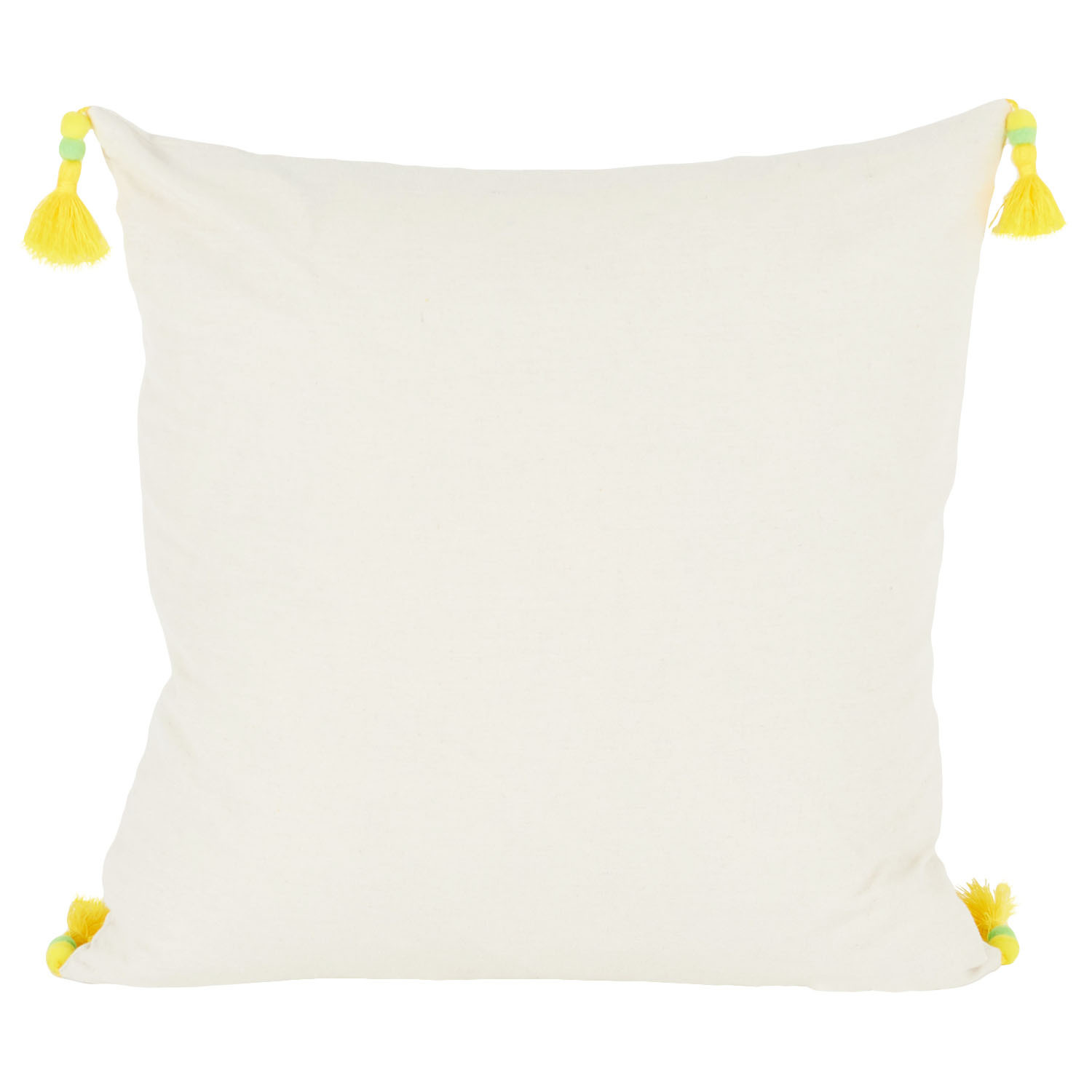 Limona Embroidered Cushion  - White and Yellow Image 2