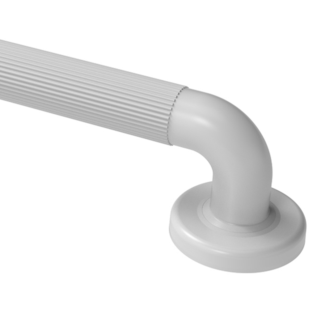 Fitzroy of London RAL 9016 White Plastic Fluted Concealed Fixing Grab Rail 36 x 300mm Image 2
