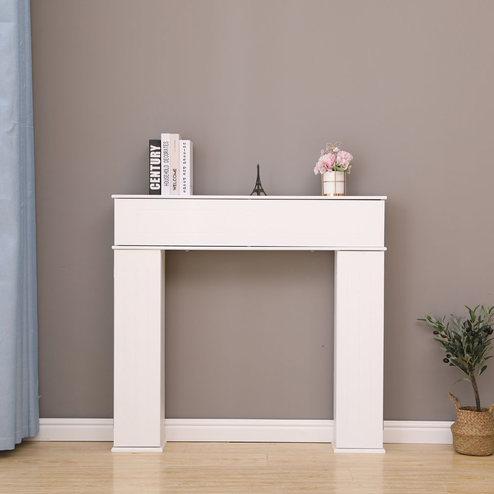 FurnitureHMD 3 Door White Fireplace Surround Edge Storage Unit Image 8