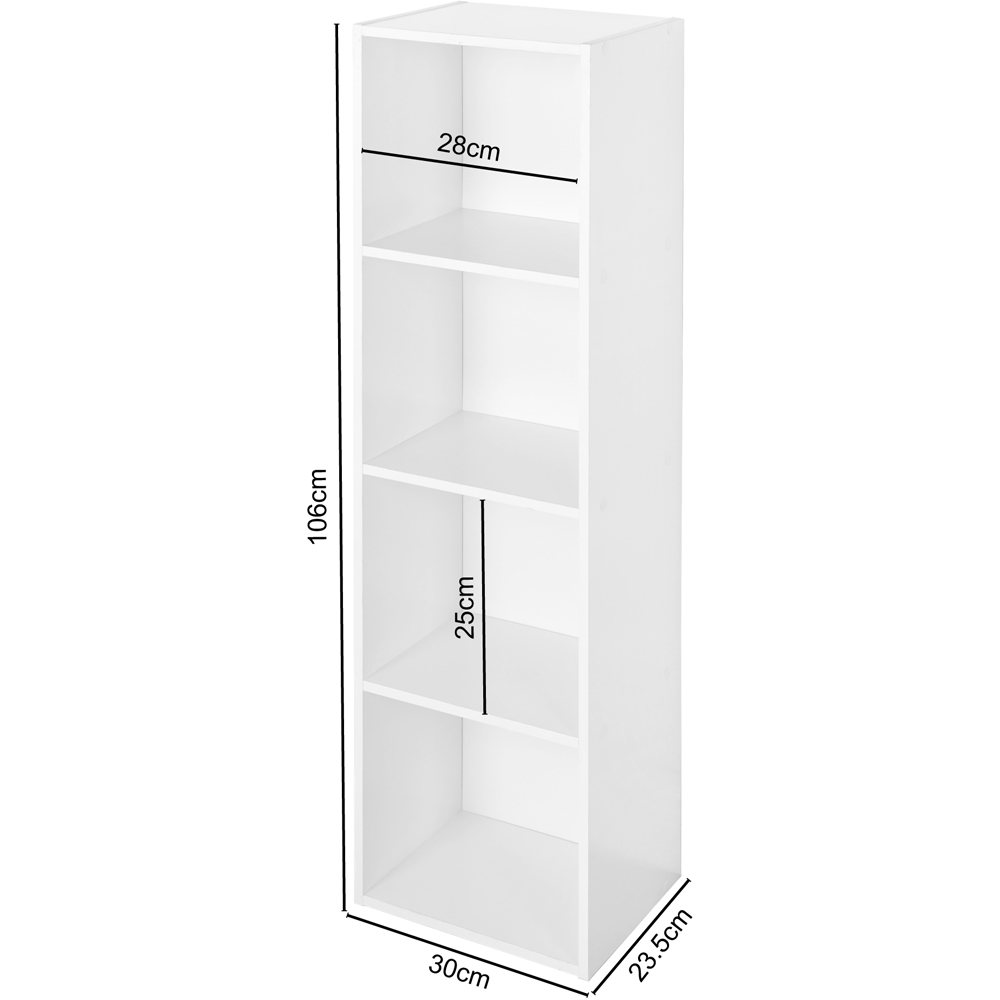 4 Shelf White Storage Shelf Image 7