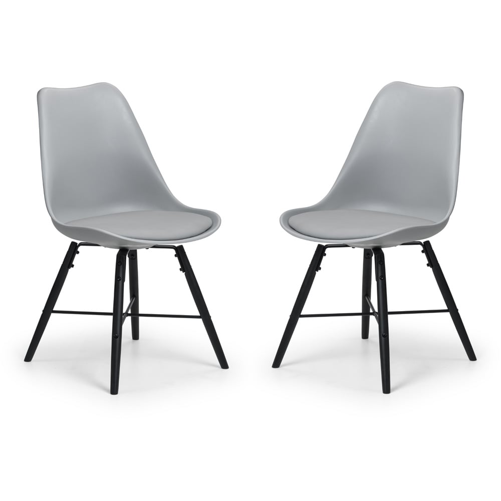 Julian Bowen Kari Set of 2 Grey and Black Dining Chair Image 2