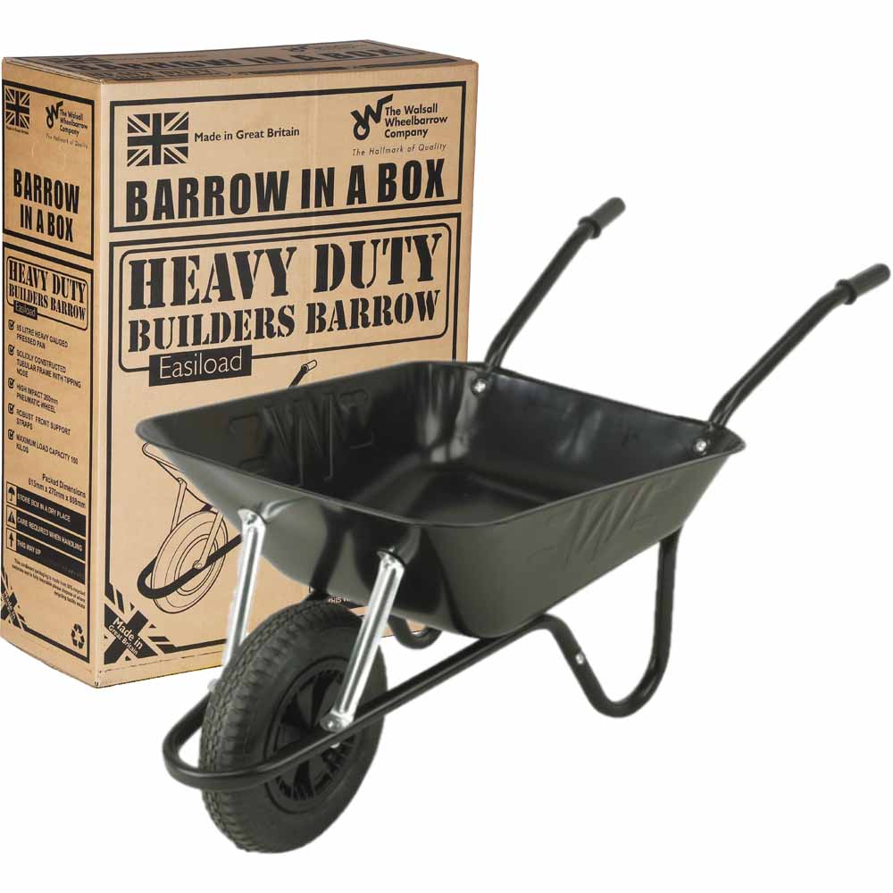 Barrow In A Box Black Easiload Wheelbarrow with Pneumatic Wheel Image 2