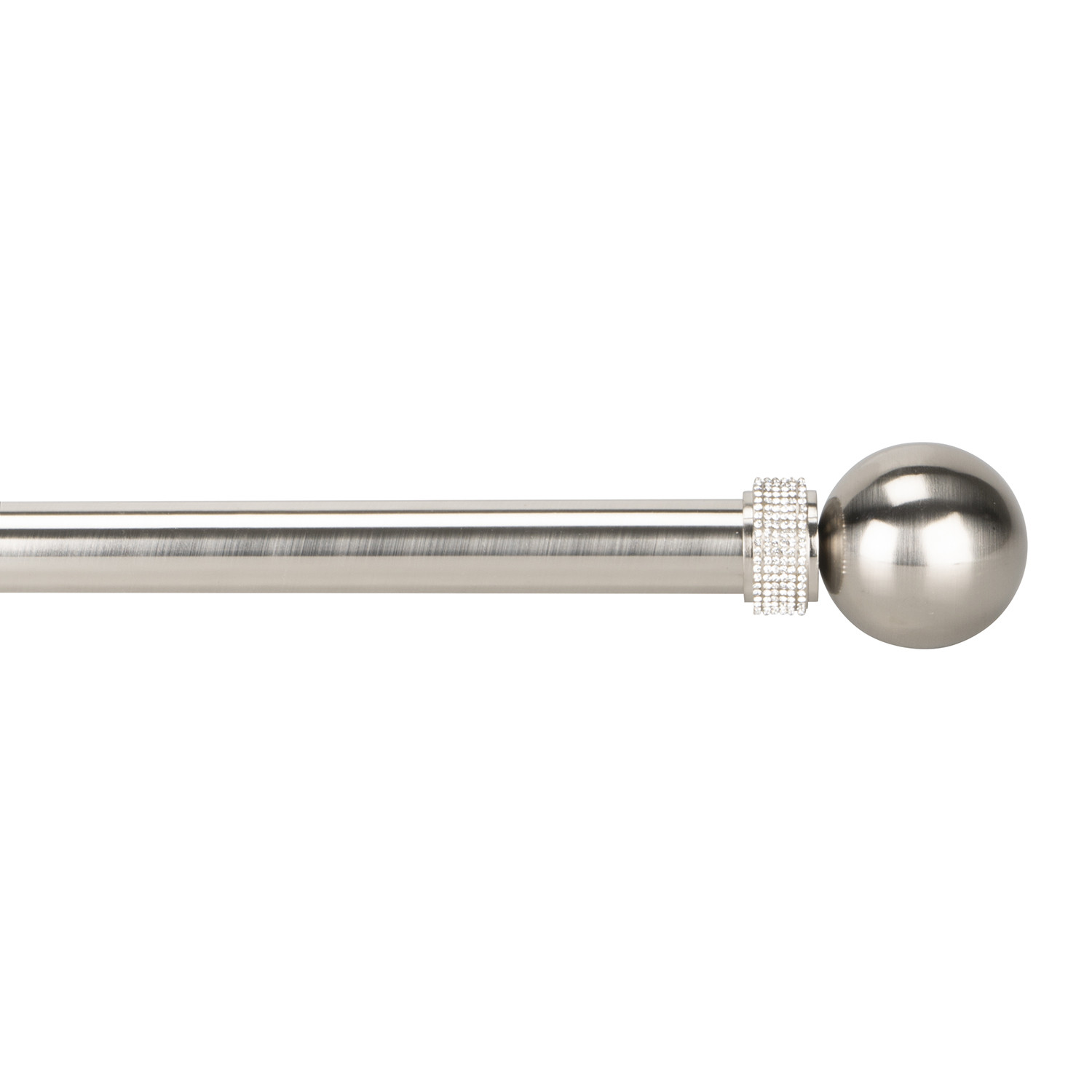 Sofia 170 to 300cm Extendable Satin Silver Curtain Pole Image