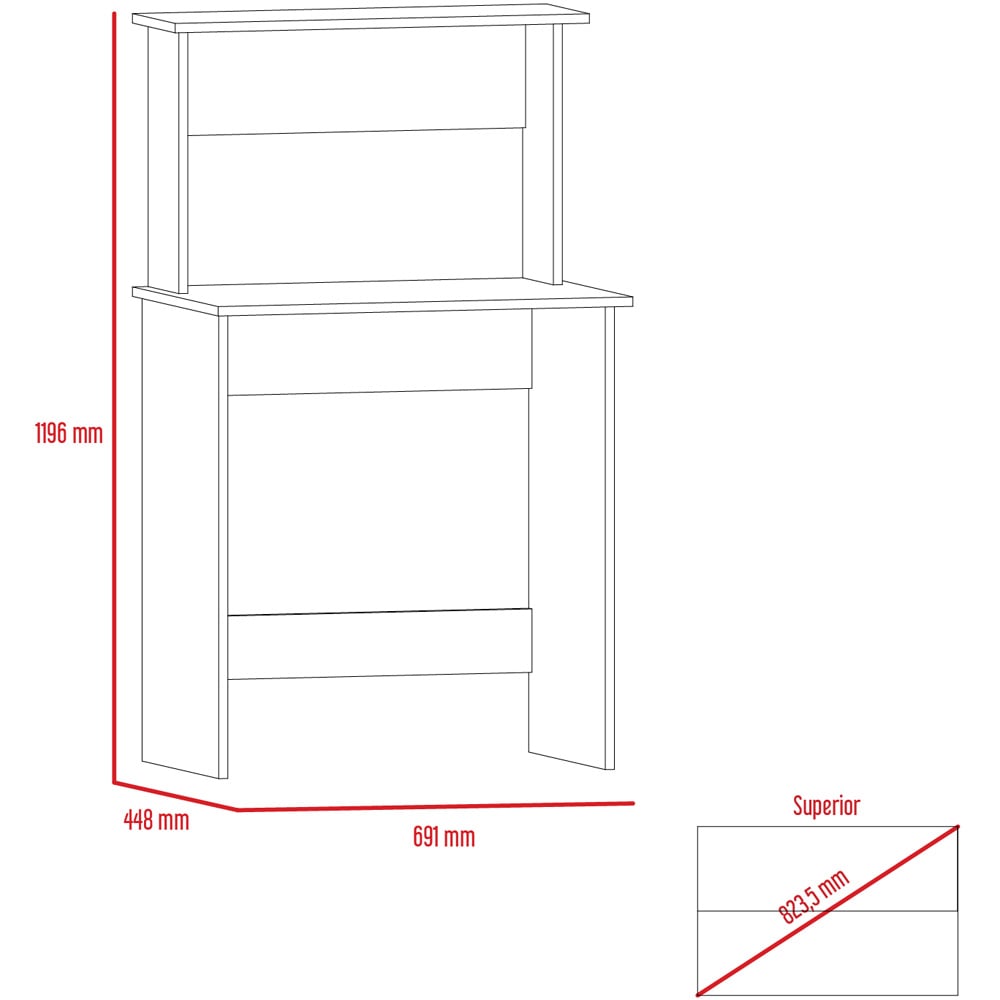 Vegas Workstation with Keyboard Shelf Oak Effect and Matt Grey Image 6