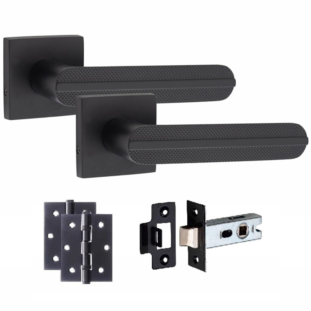 Golden Grace Matt Black Modern Lima Handle Set 6 Pack Image 2