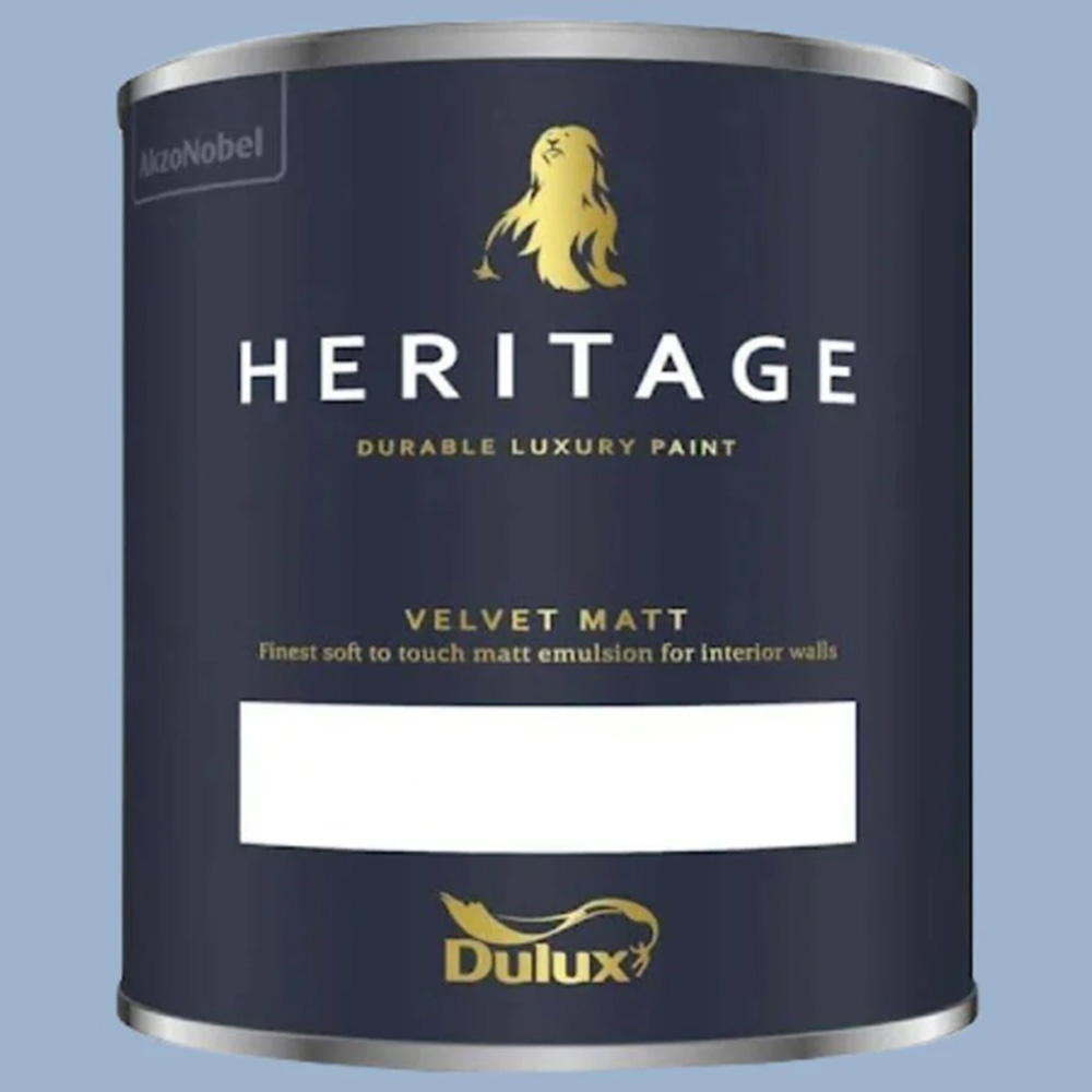 Dulux Heritage Walls and Ceilings Light Cobalt Velvet Matt Emulsion Paint 1L Image 2