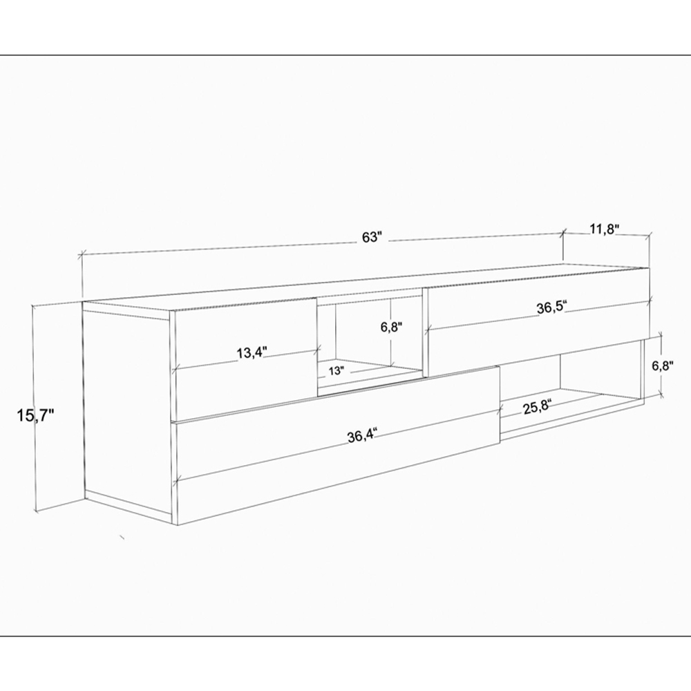 Decorotika Sunny 3 Door 2 Shelf Wenge TV Unit Image 9