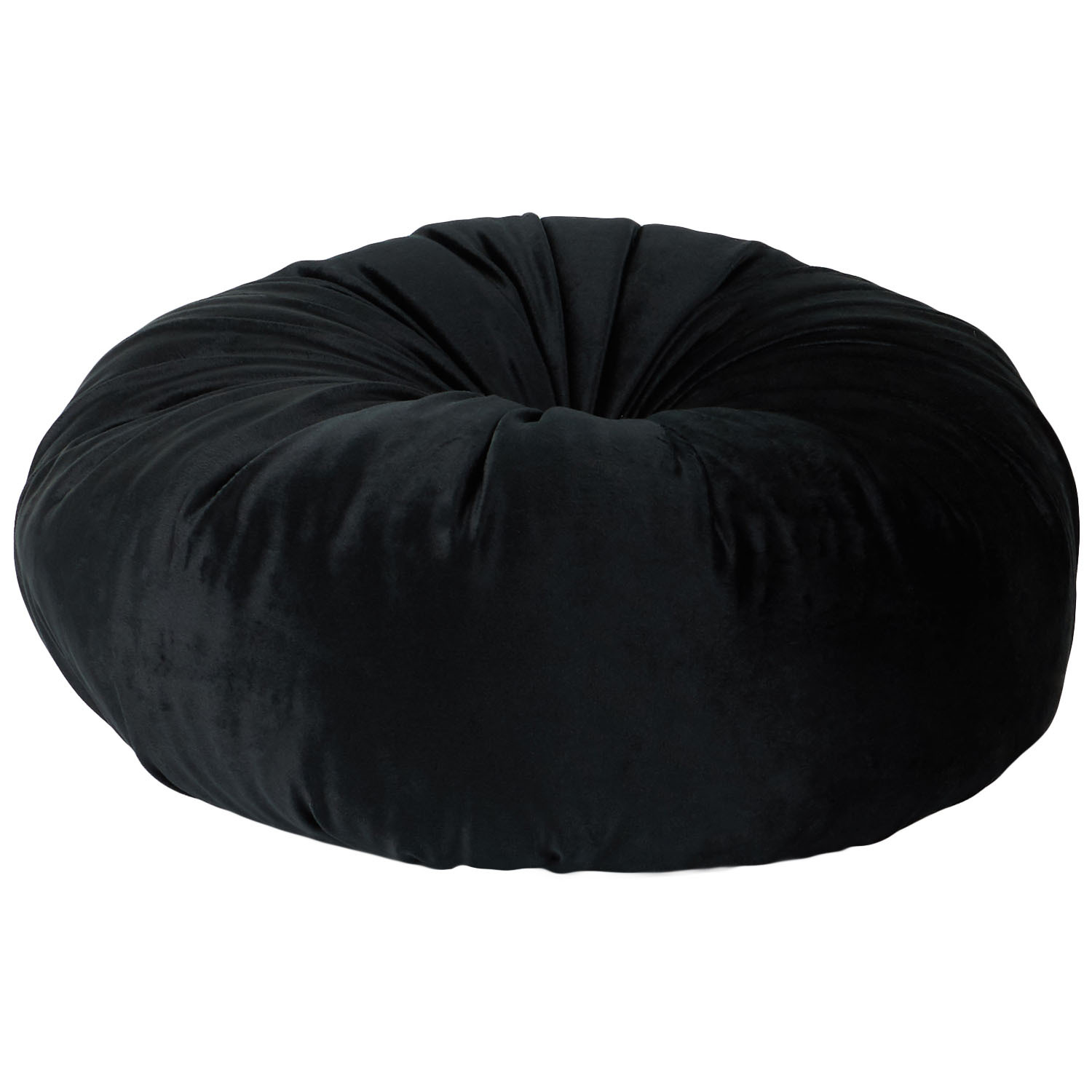 Divante Round Velvet Cushion Black Image 3