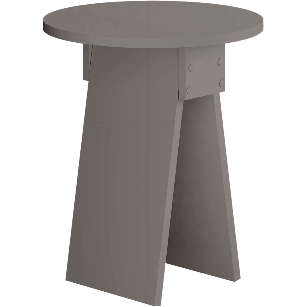 Decortie Chen Mocha Grey Modern Sculptural Base Round Side Table Image 2
