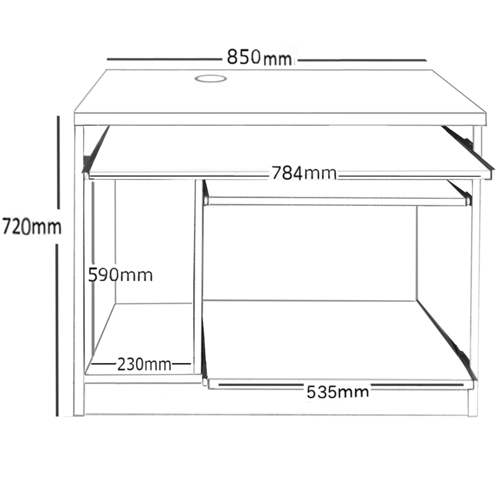 R White Cabinets Computer Desk Grey Image 4