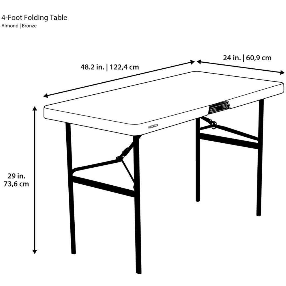 Lifetime Products 4 Seater Foldable Commercial Table White Image 9