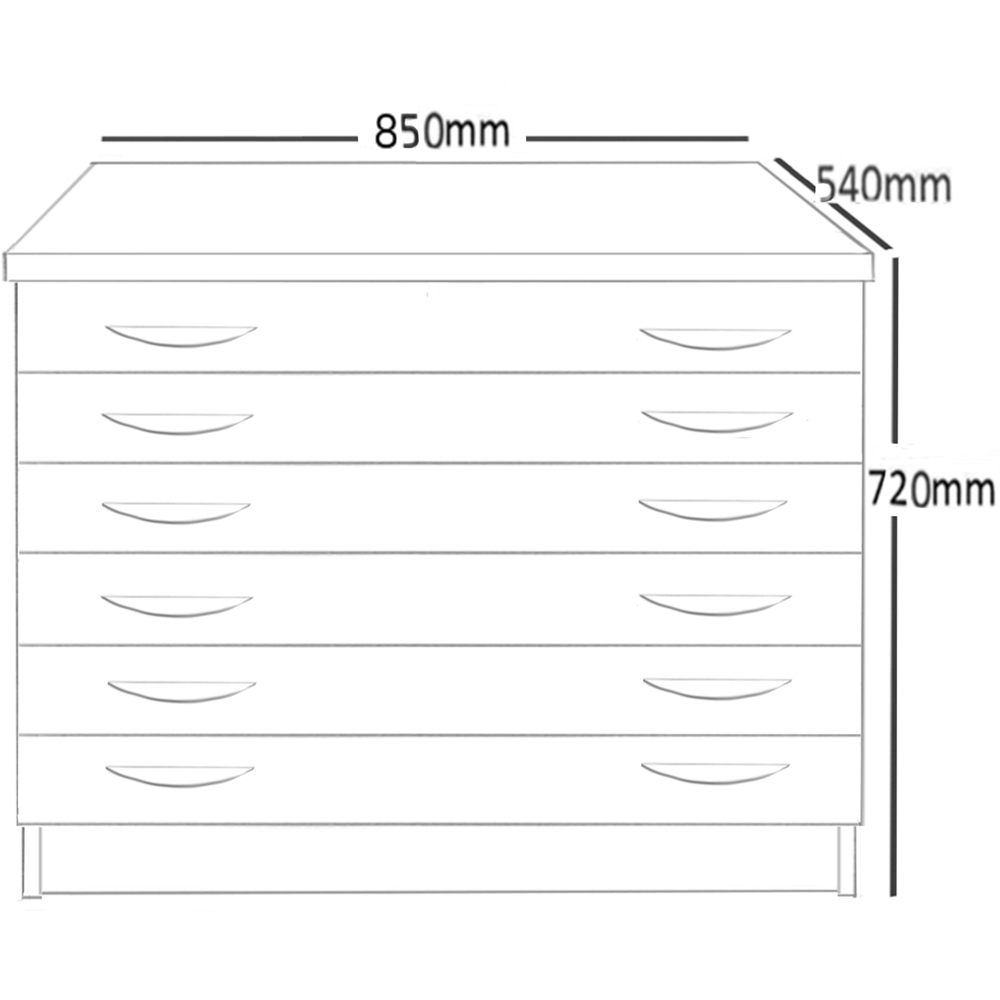 R White Cabinets 6 Drawer Grey A2 Plan Chest of Drawers Image 5