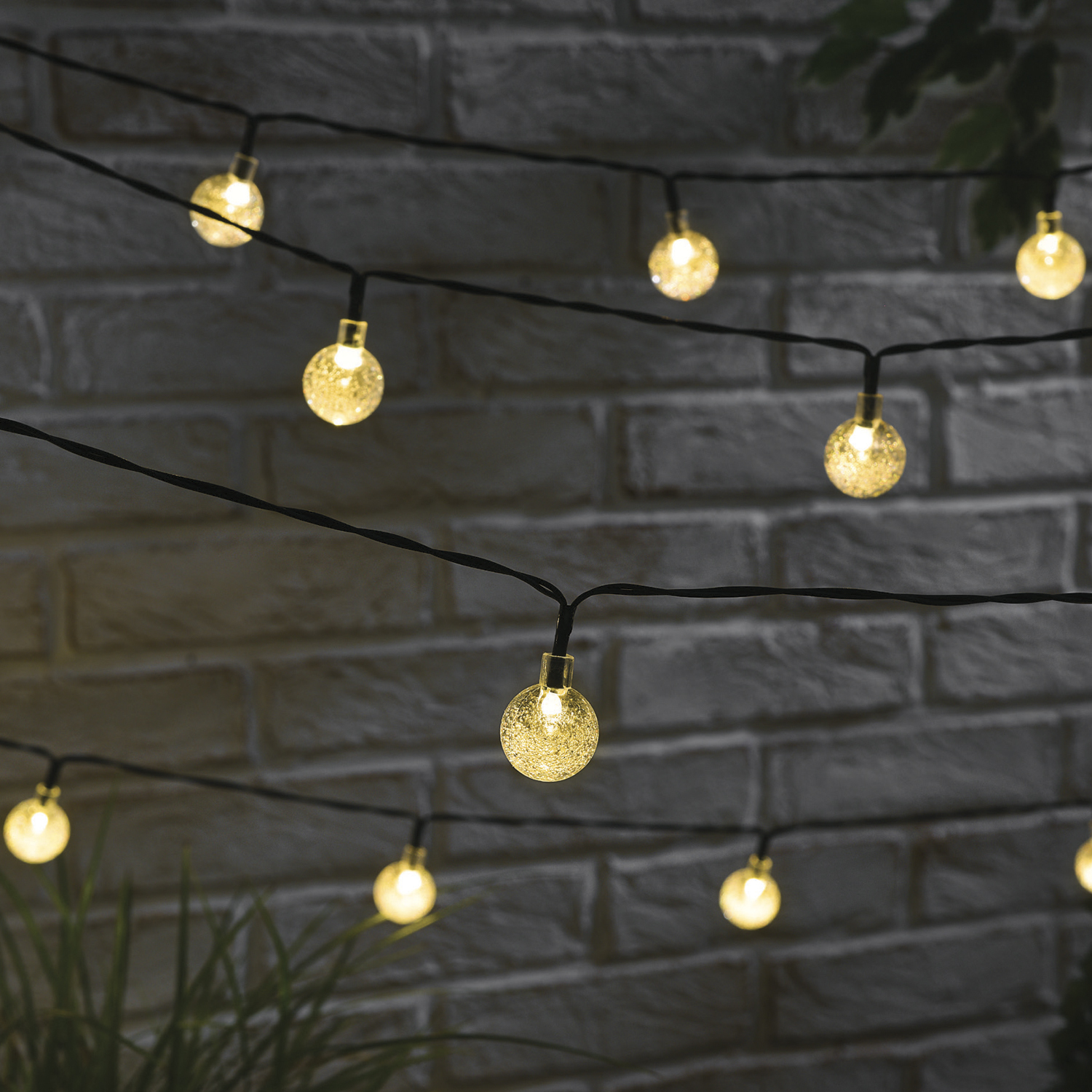Solar Bubble Warm White String Light 80 LED Image 1