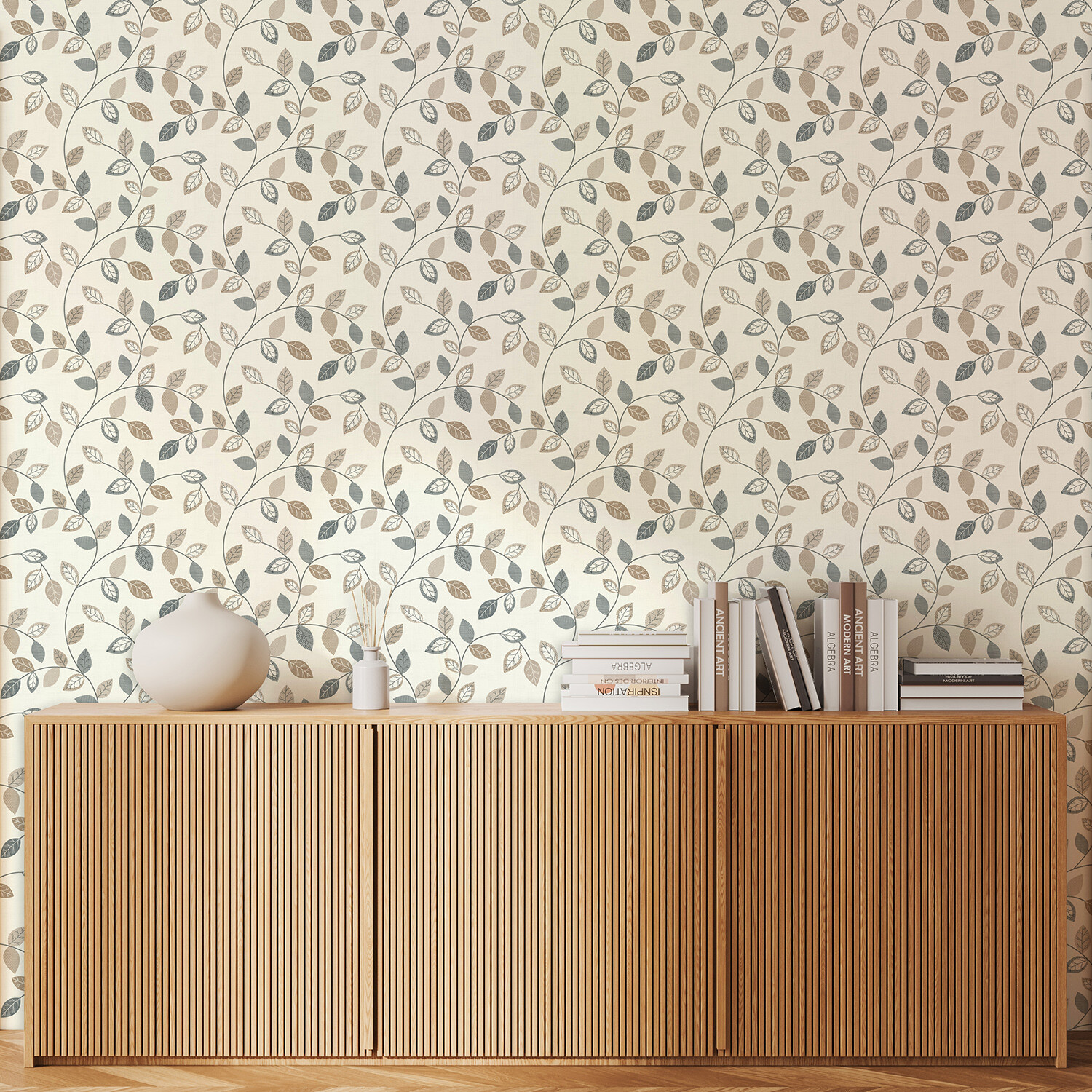 Japandi Leaf Trail Wallpaper - Natural Image 6