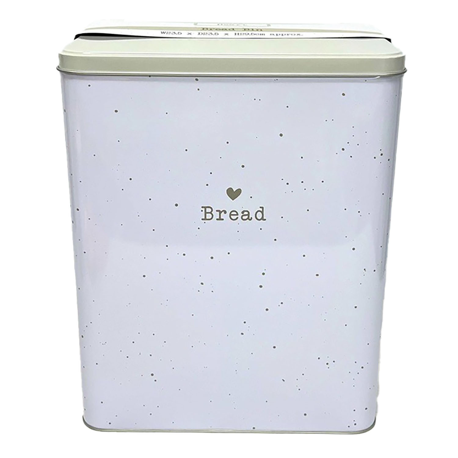 Gold Hearts Bread Bin - Grey and White Image
