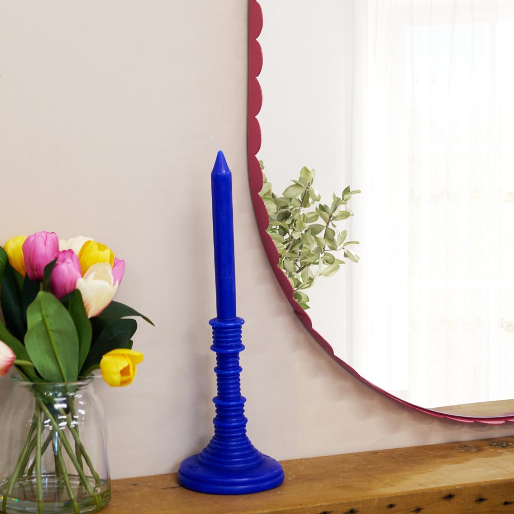 Colourful Scalloped Oval Mirror - Red Image 3