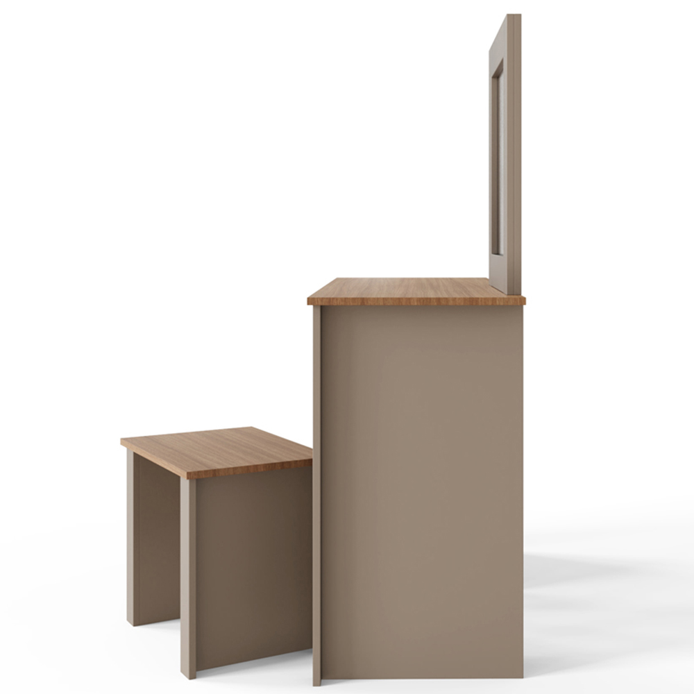 GFW Lancaster 3 Drawer Grey Dressing Table Set with Mirror Image 5