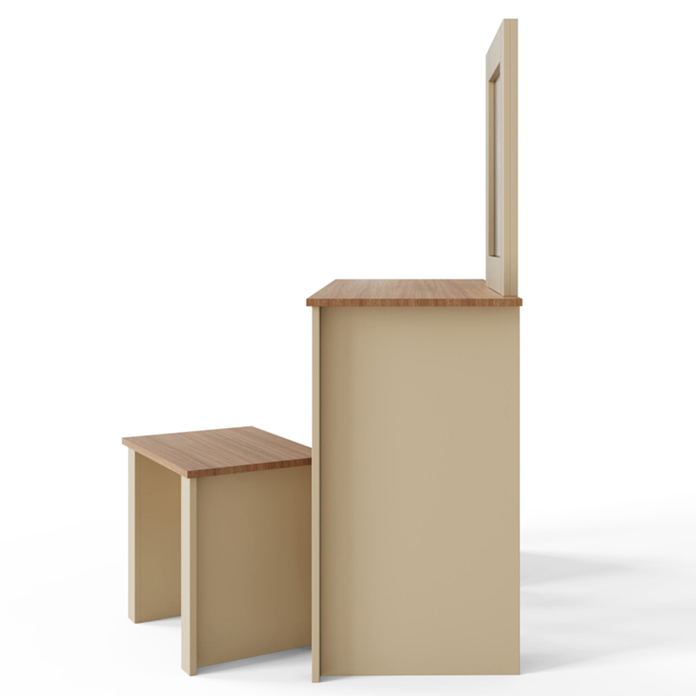 GFW Lancaster 3 Drawer Cream Dressing Table Set with Mirror Image 4