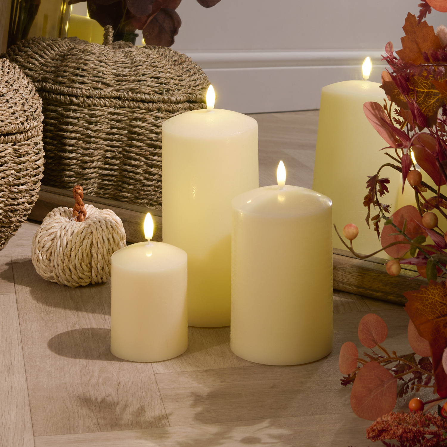 Natural Domed LED Candle - Natural / 20cm Image 2
