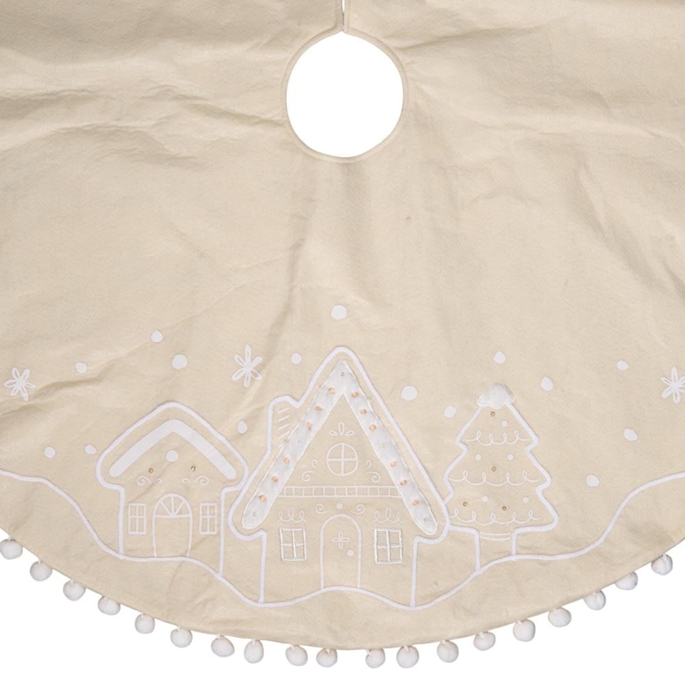 House Scene LED Tree Skirt - Neutral Image 3