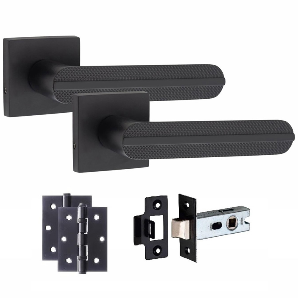 Golden Grace Matt Black Modern Lima Handle Set 5 Pack Image 2