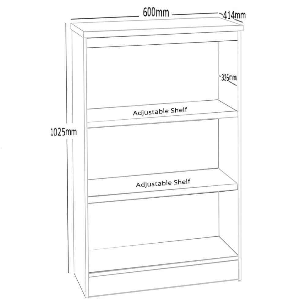 R White Cabinets 3 Shelf White Mid Height Bookcase Image 5