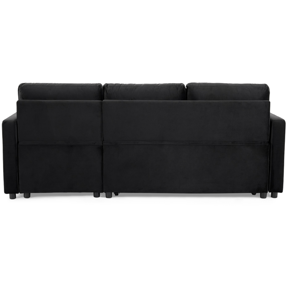Home Detail Dorset Small Double Sleeper Black Velvet Pull Out Sofa Bed with Storage Image 7
