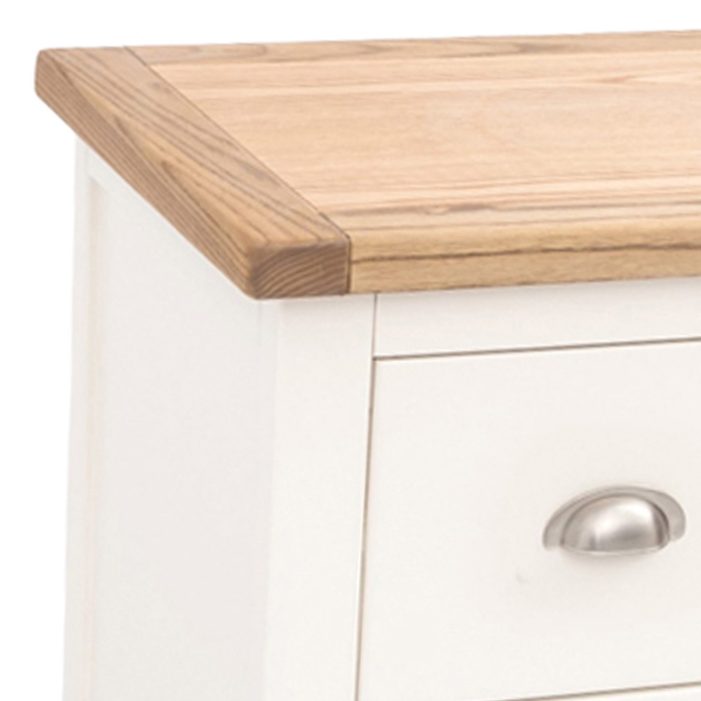 Cabinet Bits Cosenza 4 Drawer Off White Chrome Cup Handle Chest of Drawers Image 6