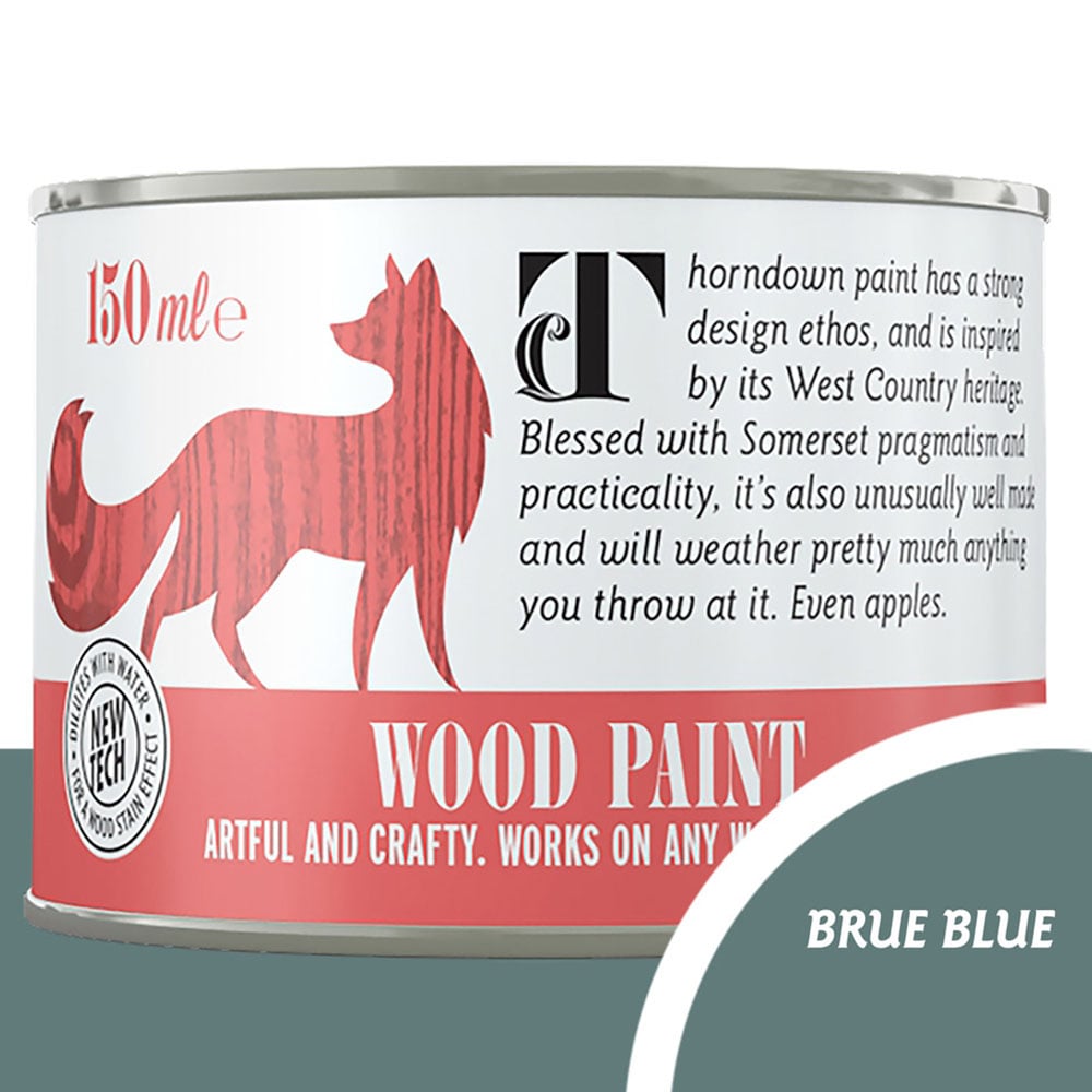 Thorndown Brue Blue Satin Wood Paint 150ml Image 4