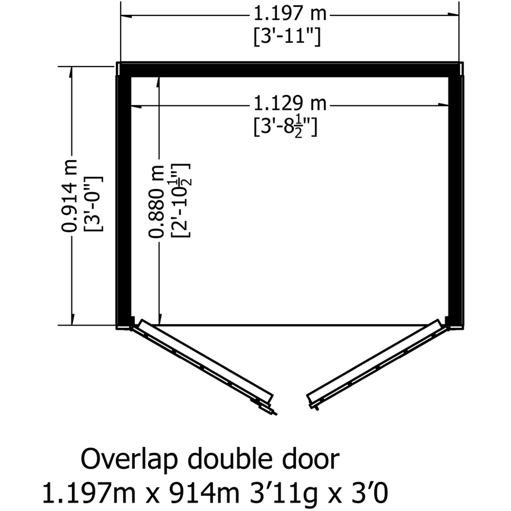 Shire 4 x 3ft Pressure Treated Overlap Garden Shed Image 6