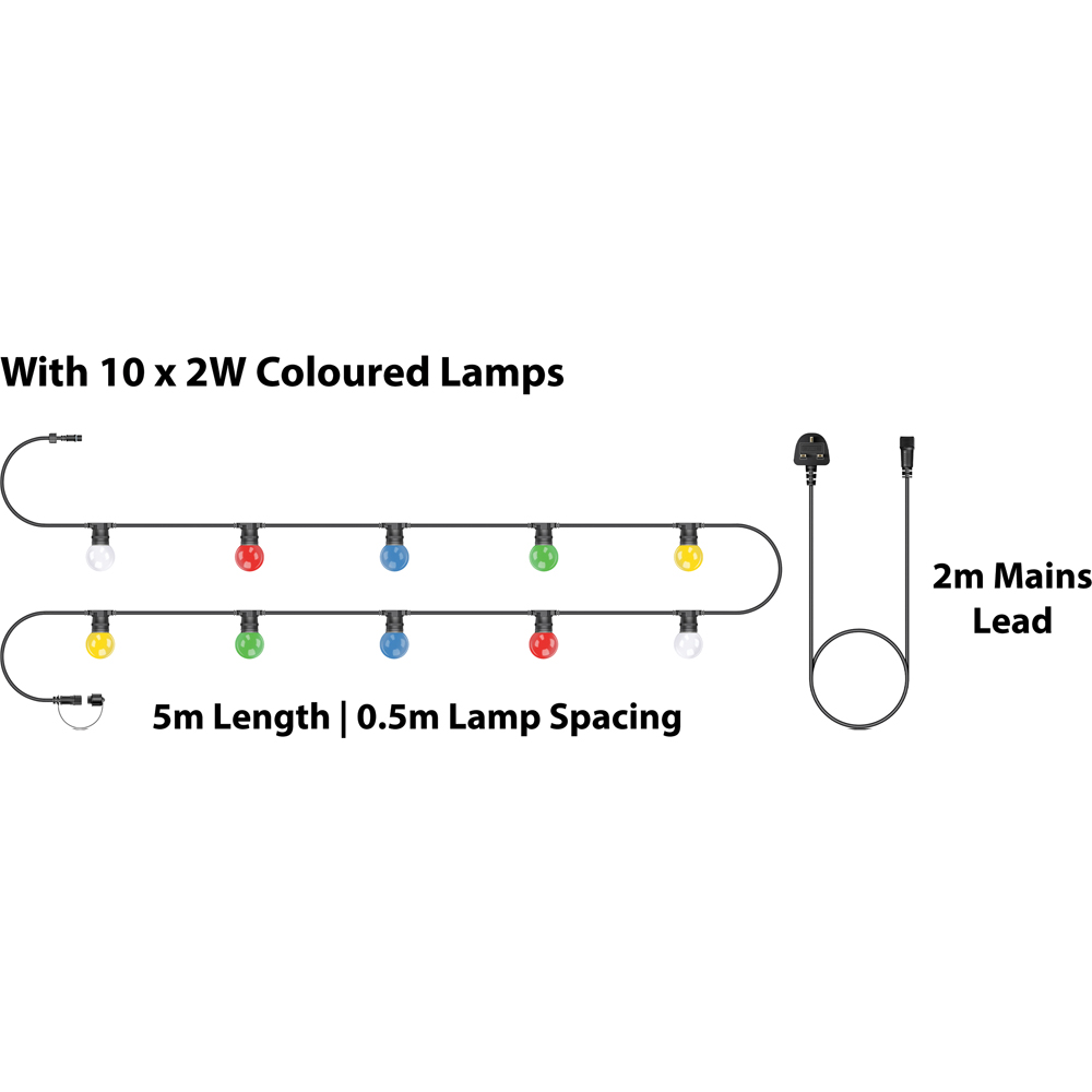 Eagle Connect Festoon 10 RGB Lamps LED String Light 5m Image 4