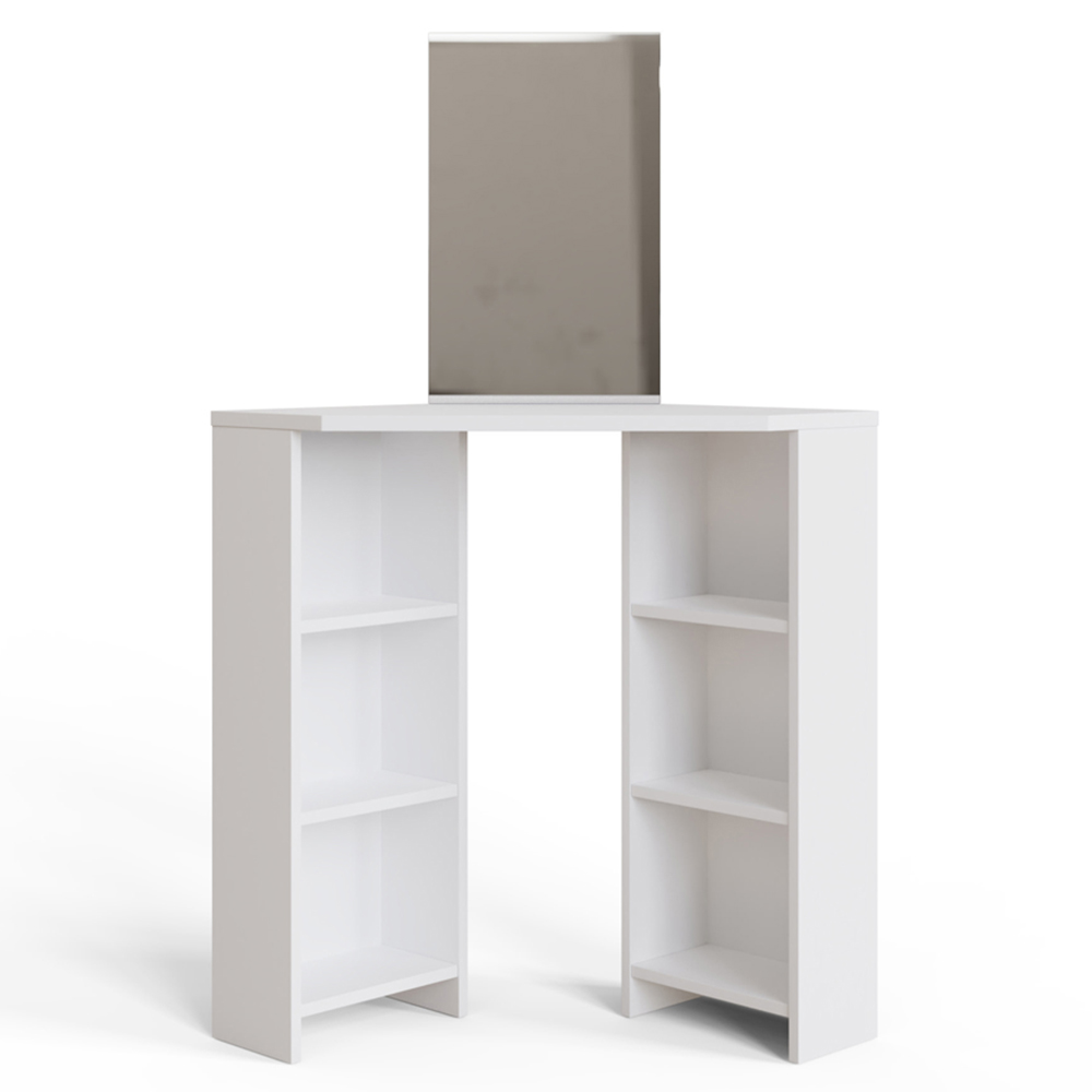 GFW Frances White Corner Dressing Table with Mirror Image 2