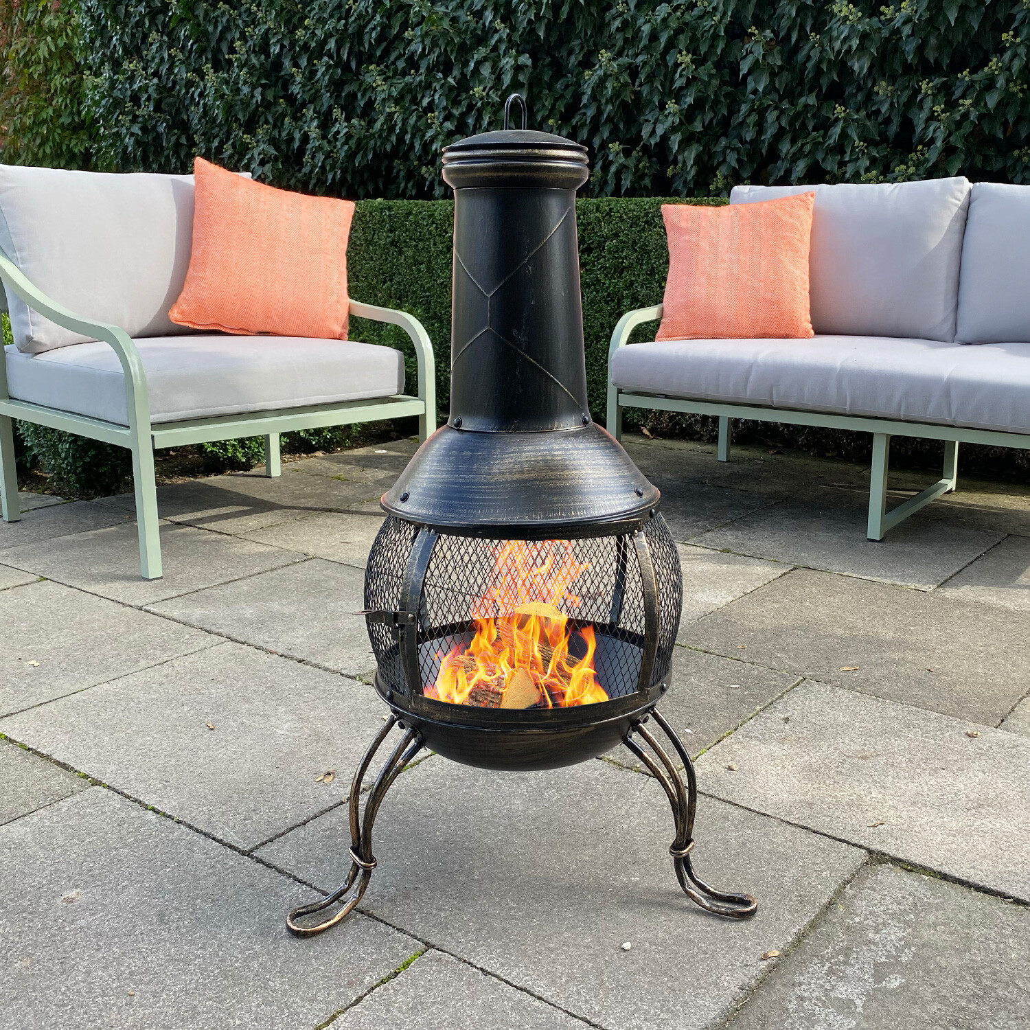 Steel Mesh Chimenea - Bronze Image 2