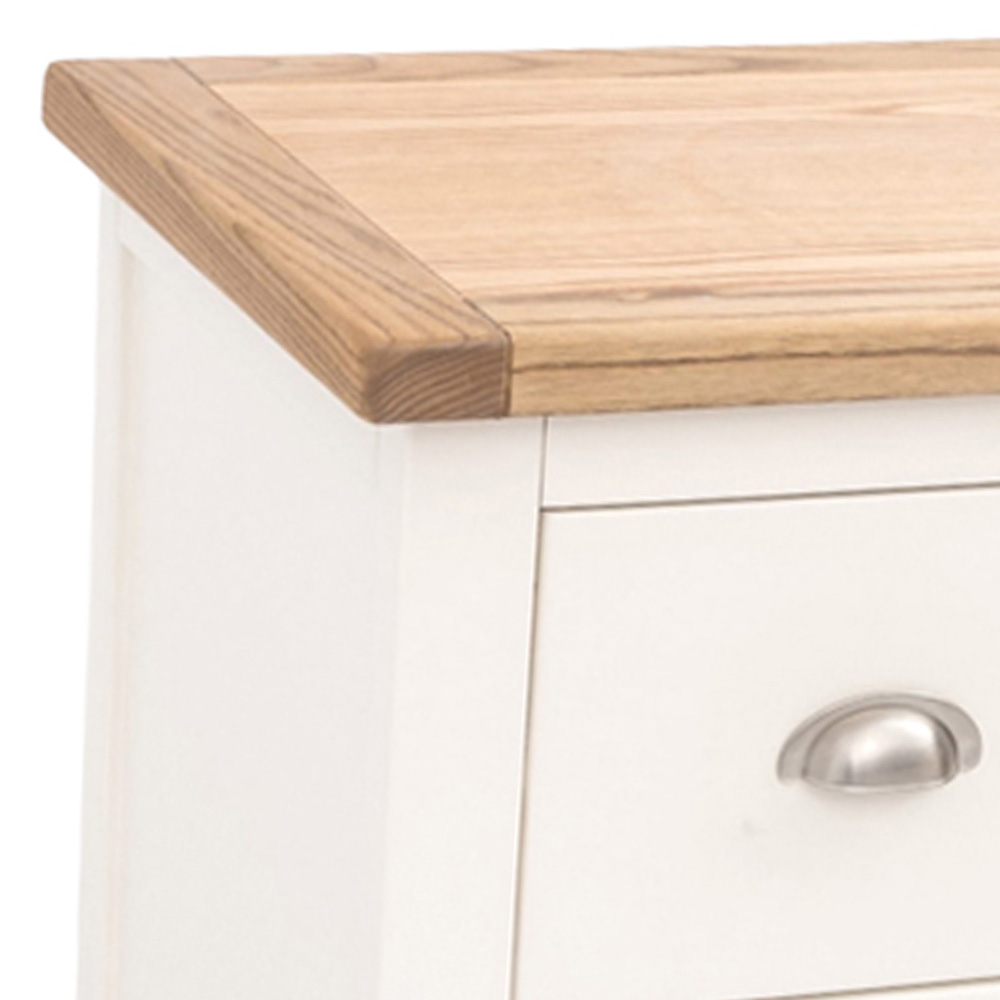 Cabinet Bits Tropea 4 Drawer Off White Chrome Cup Handle Chest of Drawers Image 6