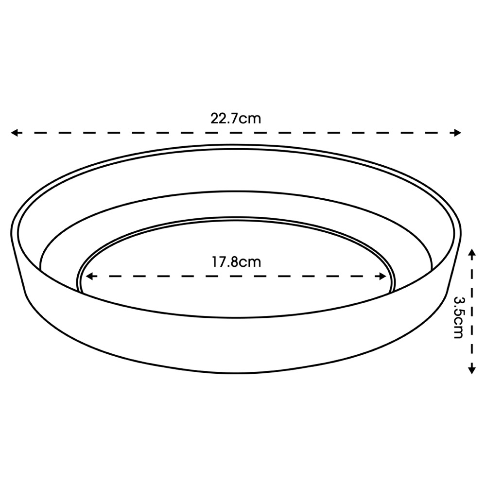 Clever Pots Terracotta Plastic 22.5cm Round Plant Pot Tray Image 6