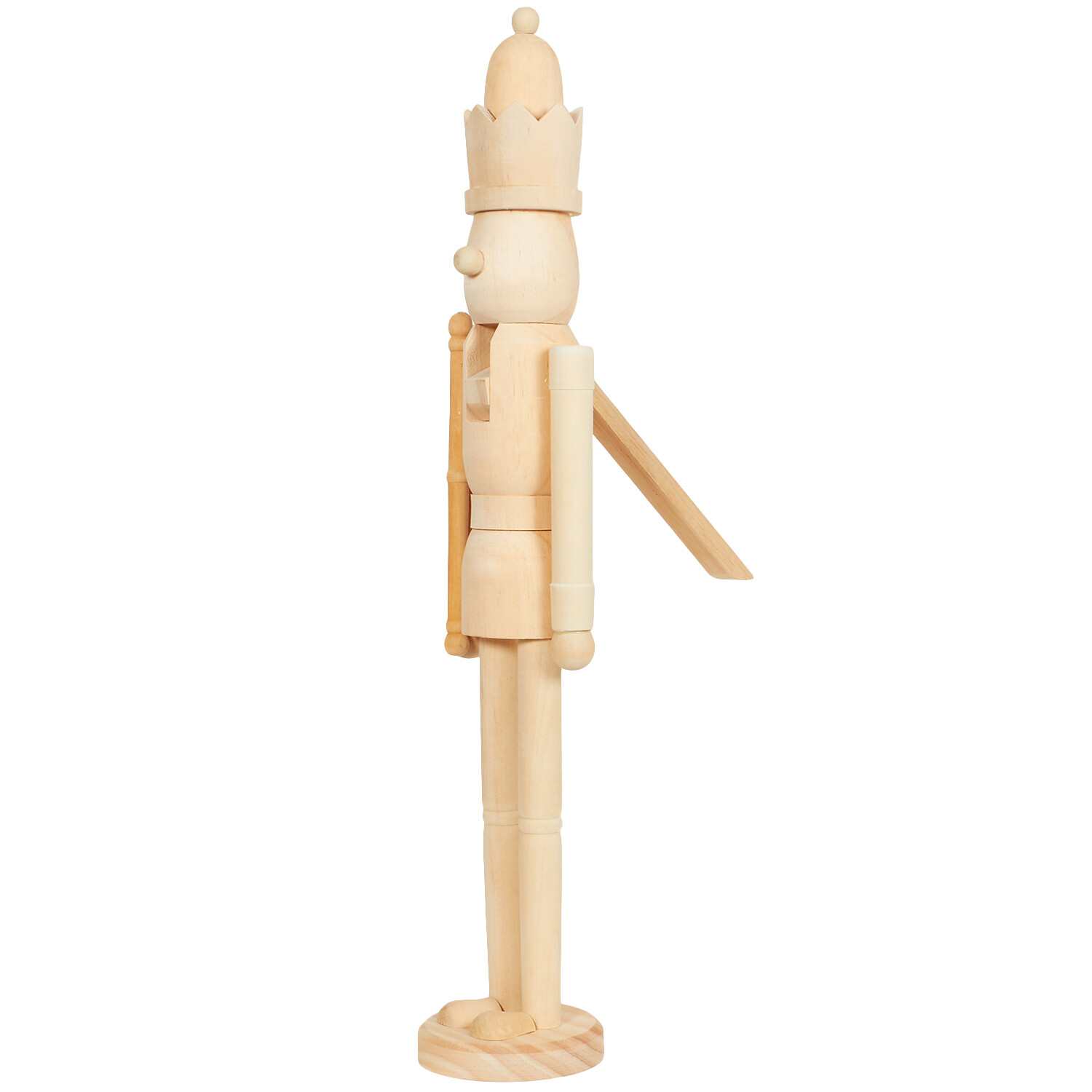Large Plain Wooden Nutcracker - Wood Image 4