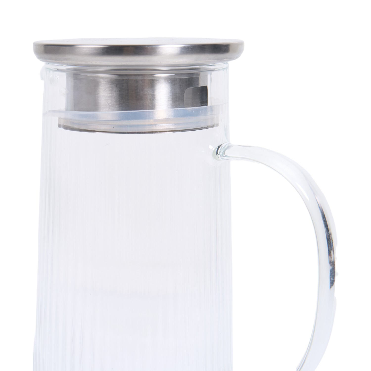 Ribbed Glass Jug 1.3L Clear Image 3