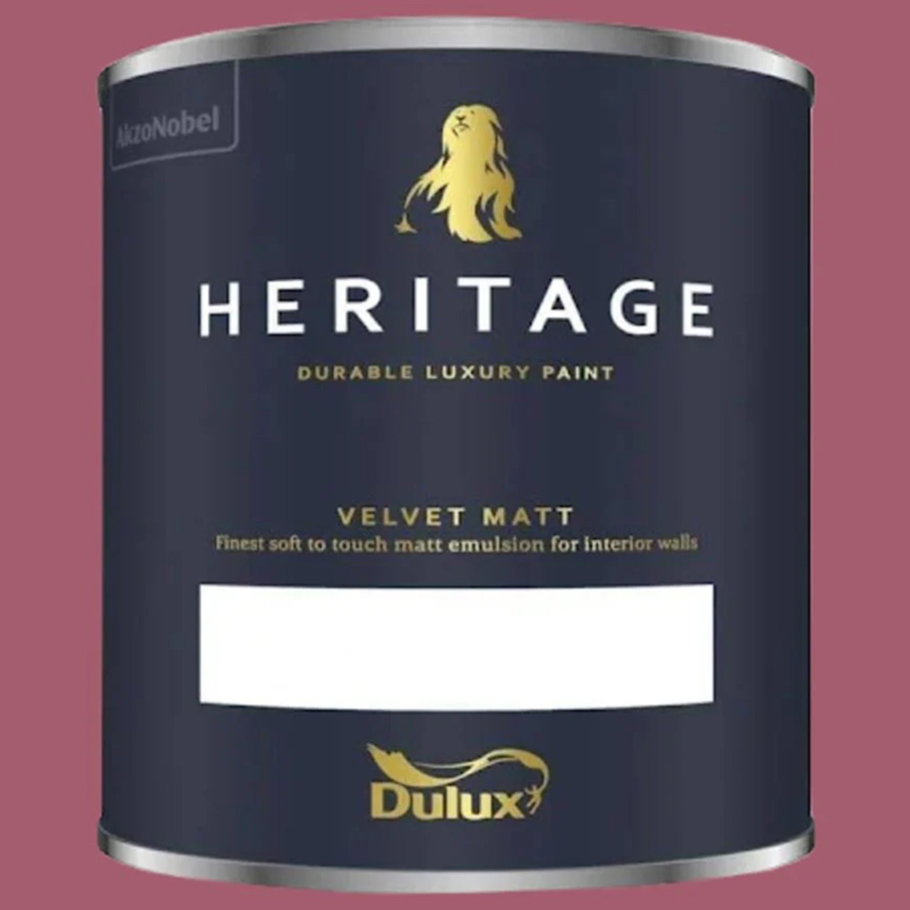Dulux Heritage Walls and Ceilings Fitzrovia Red Velvet Matt Emulsion Paint 1L Image 2