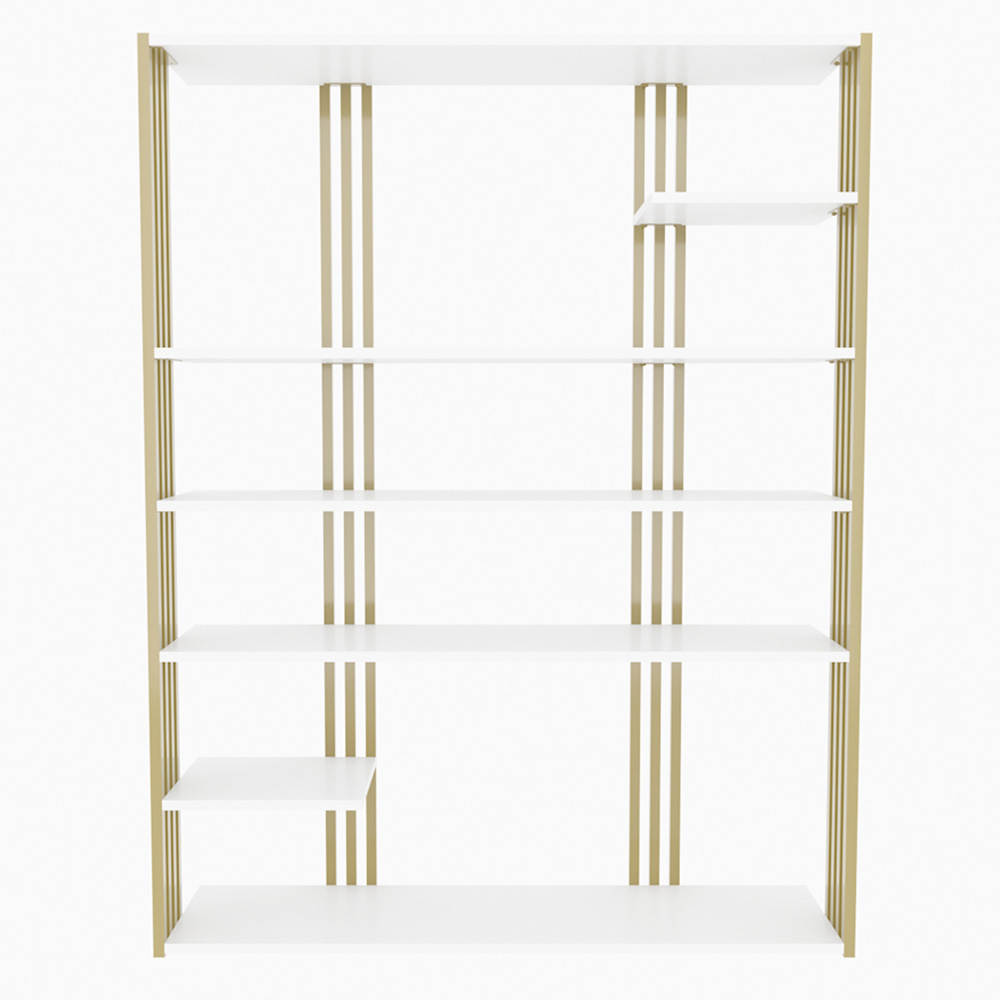 Decorotika Jeni 6 Shelf White and Gold Bookcase Image 5