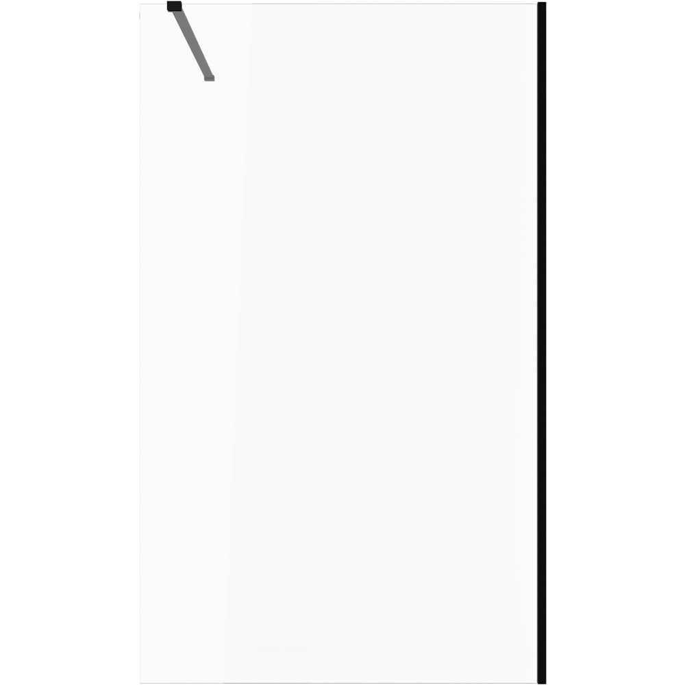 Bathstore Nero Glass Wetroom Shower Panel with Matt Black Profile and Front Bar 700mm Image 4