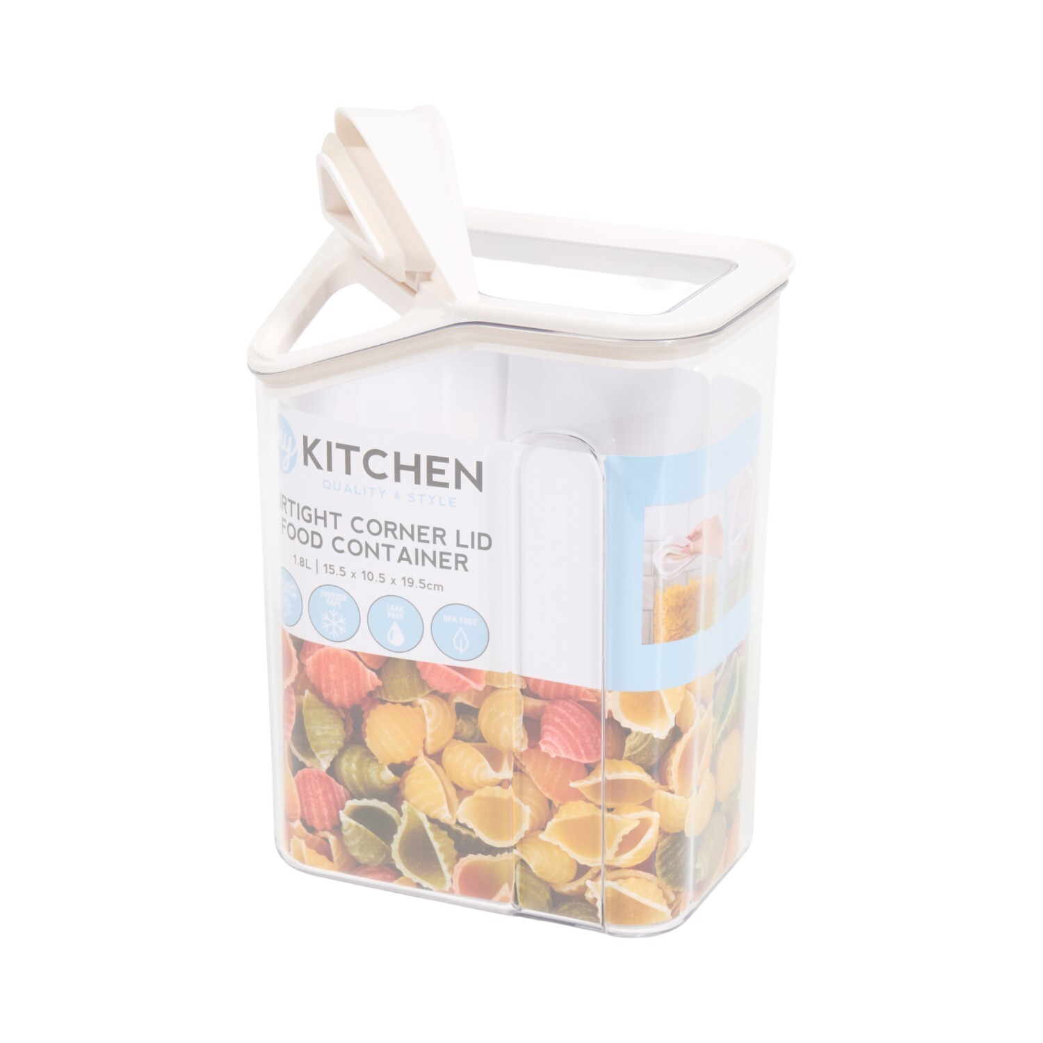 Airtight Corner Lid Food Container Clear 1.8 l Image 3